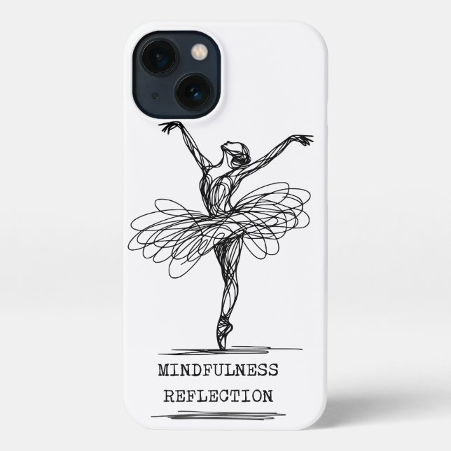 Minimalistisch Line Art Ballerina Tanz Design iPhone Hülle (Rückseite)