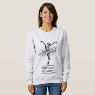 Minimalistisch Line Art Ballerina Tanz Design Sweatshirt