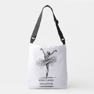 Minimalistisch Line Art Ballerina Tanz Design Tragetaschen Mit Langen Trägern