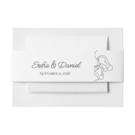 Minimalistisch Line Art Couple Illustration Hochze Einladungsbanderole