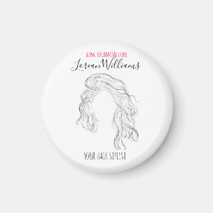 Minimalistisch Line Art Long Wavy Natural Hair Sty Magnet