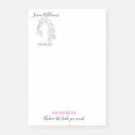 Minimalistisch Line Art Long Wavy Natural Hair Sty Post-it Klebezettel