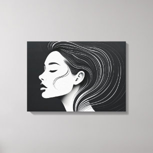 Minimalistisch Line Art Portrait Leinwanddruck