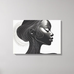 Minimalistisch Line Art Portrait Leinwanddruck