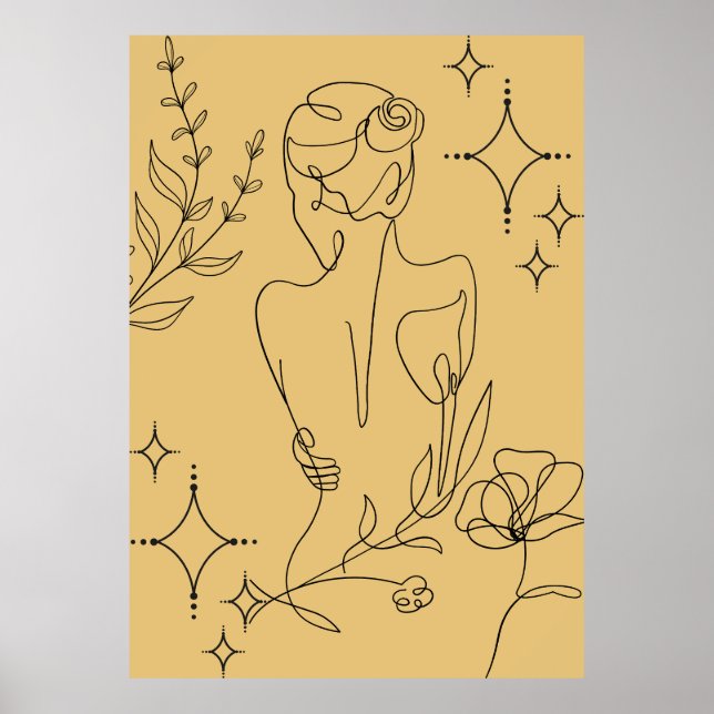 Minimalistisch Line Art Poster (Vorne)