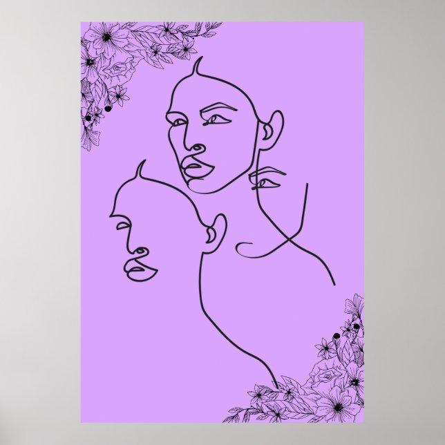 Minimalistisch Line Art Poster (Vorne)