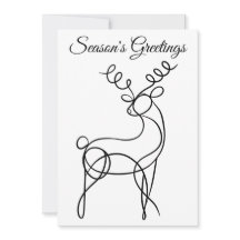Minimalistisch Line Art Reindeer Saison Grüße