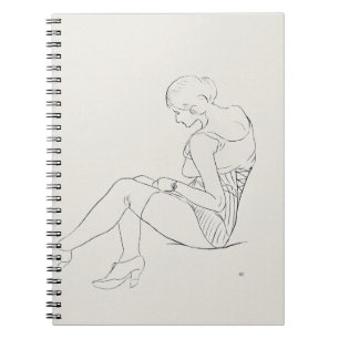 Minimalistisch Line Art Woman Notebook Notizblock