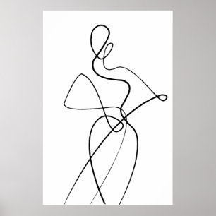 Minimalistisch Line Art Woman Poster