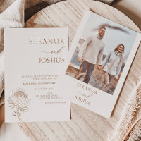 Minimalistisch Line Protea Bohemische Hochzeitsein