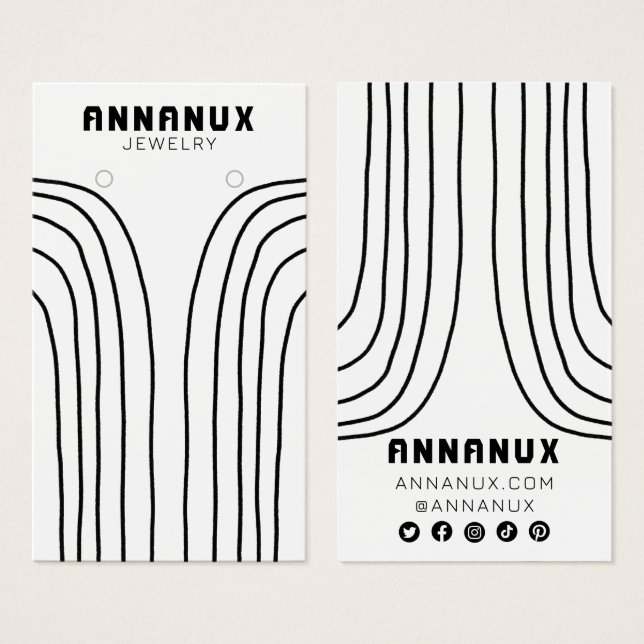 Minimalistisch Lines Cool Earring Juwelier Display (Vorne & Hinten)