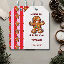 Minimalistisch Little One Gingerbread Baby Dusche Geschenkanhänger