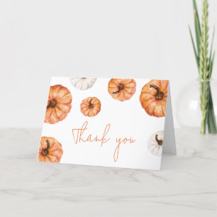 Minimalistisch Little Pumpkin Baby Dusche Dankeskarte