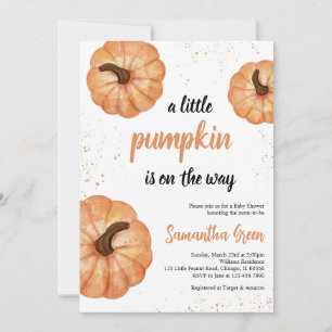 Minimalistisch Little Pumpkin Baby Dusche Einladung