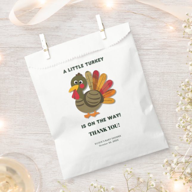 Minimalistisch Little Turkey Babydusche Geschenktütchen (Ausgeschnitten)