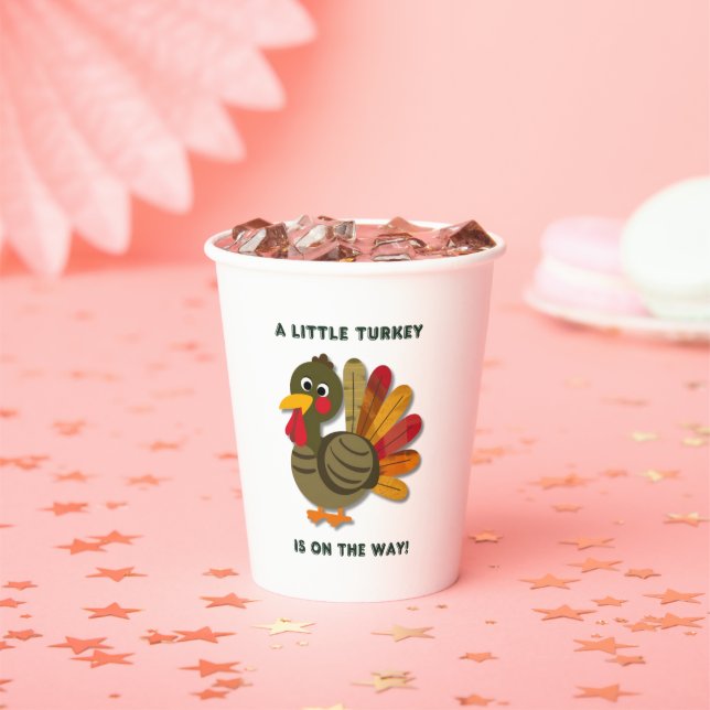 Minimalistisch Little Turkey Babydusche Pappbecher (Insitu)