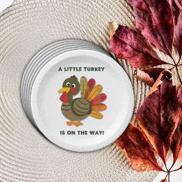 Minimalistisch Little Turkey Babydusche Pappteller