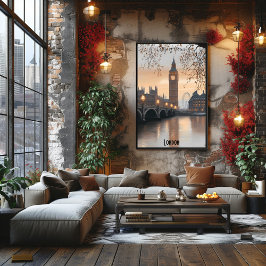 Minimalistisch London Skyline - Soft Tones British Poster