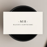 Minimalistisch Luxus Beruflich Ivory Monogram Name Visitenkarte<br><div class="desc">Minimalistisch Luxury Beruflich Ivory Monogram Name Business Card. Einfach zu anpassende,  klassische und zeitlose Monogrammtypografie.</div>