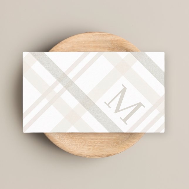 Minimalistisch Luxus Beruflich Kariert Monogram Visitenkarte (Von Creator hochgeladen)