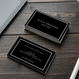 Minimalistisch Luxus Boutique Black/Ivory Business Visitenkarte