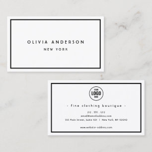 Minimalistisch Luxus Boutique Black/Ivory Business Visitenkarte