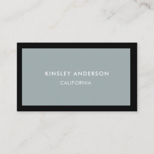 Minimalistisch Luxus Boutique Dusty Blue & Black Visitenkarte