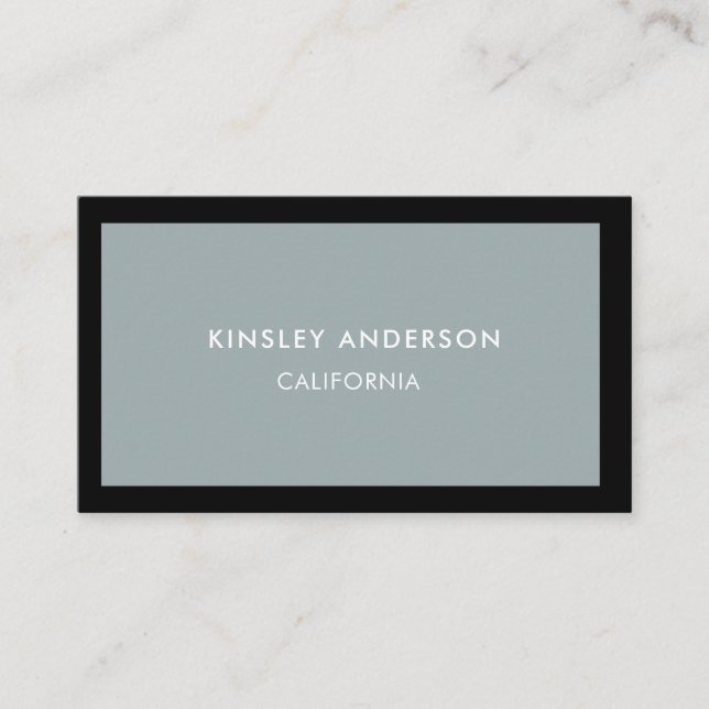 Minimalistisch Luxus Boutique Dusty Blue & Black Visitenkarte (Vorderseite)