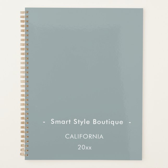 Minimalistisch Luxus Boutique Dusty Blue Planer (Vorderseite)
