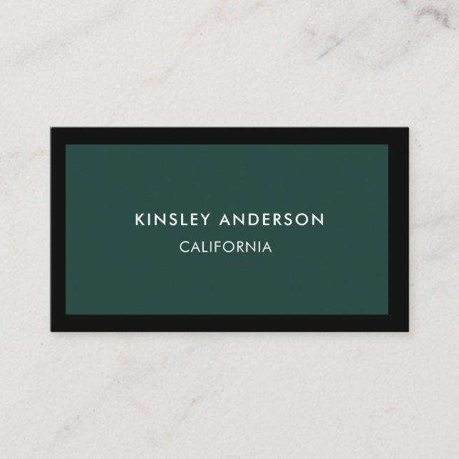 Minimalistisch Luxus Boutique Emerald Green & Blac Visitenkarte (Vorderseite)