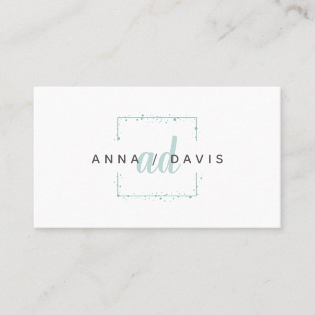 Minimalistisch Luxus Boutique Fashion Blue Logo Visitenkarte (Vorderseite)