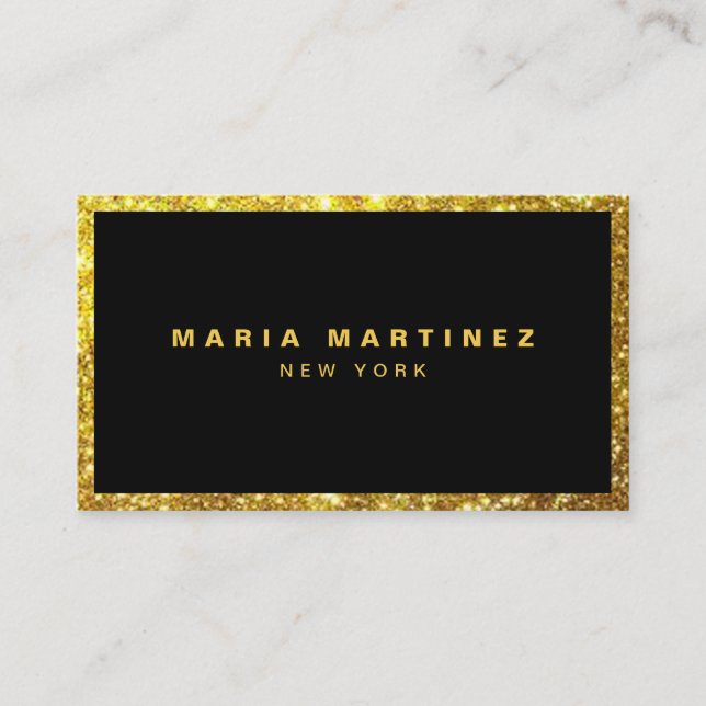 Minimalistisch Luxus Boutique Gold/Schwarz Visitenkarte (Vorderseite)
