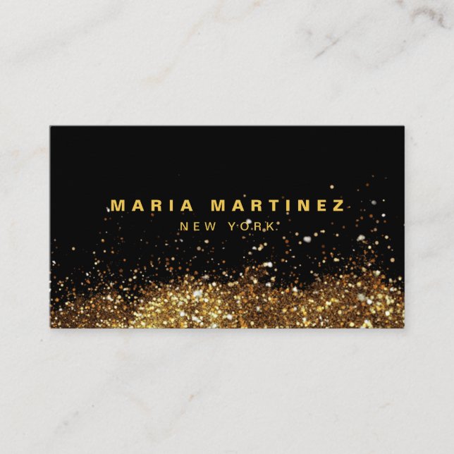 Minimalistisch Luxus Boutique Gold/Schwarz Visitenkarte (Vorderseite)