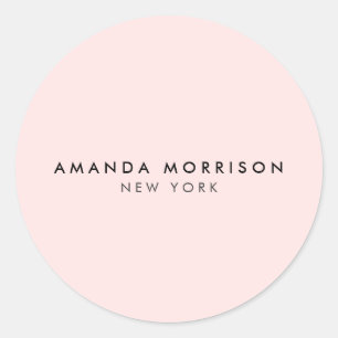 Minimalistisch Luxus Boutique Rosa Runder Aufkleber