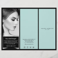 Minimalistisch Luxus Boutique Schwarz/Minze Brosch