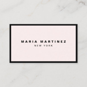 Minimalistisch Luxus Boutique Schwarz/Pastellrosa Visitenkarte