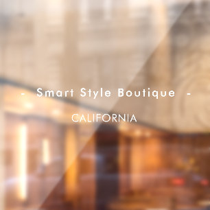 Minimalistisch Luxus Boutique Schwarz und Weiß Fensteraufkleber