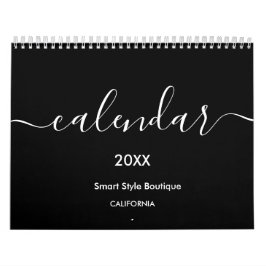 Minimalistisch Luxus Boutique Schwarz und Weiß Kalender