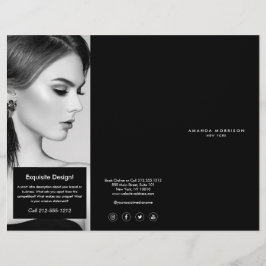 Minimalistisch Luxus Boutique Schwarz/Weiß Broschü Flyer