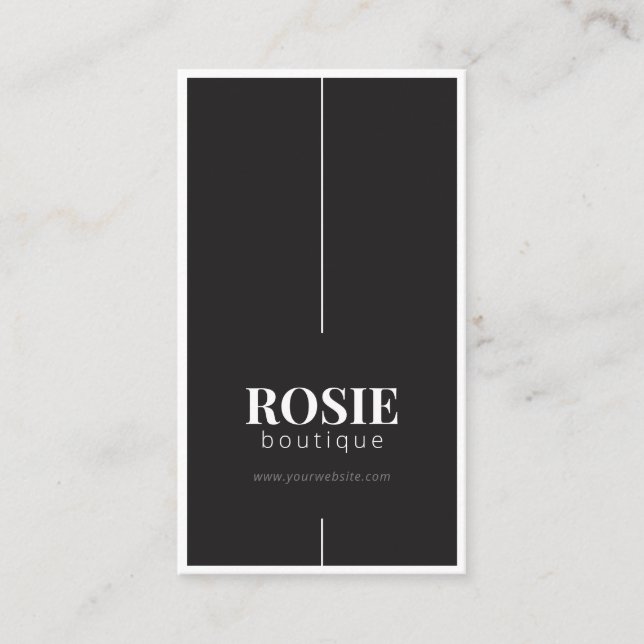 Minimalistisch Luxus-Boutique Schwarz/Weiß Visitenkarte (Vorderseite)