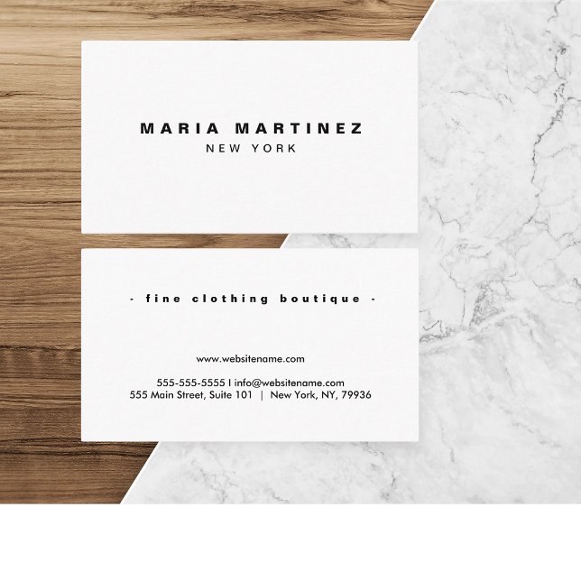 Minimalistisch Luxus Boutique White Visitenkarte (Von Creator hochgeladen)