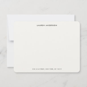 Minimalistisch Luxus Elfenbein Personalisierter Fl Mitteilungskarte