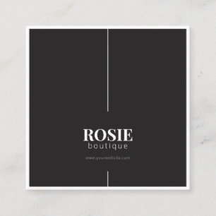 Minimalistisch Luxus Online-Boutique Schwarz/Weiß Quadratische Visitenkarte