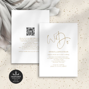 Minimalistisch machen wir eine QR-Hochzeit mit Gol Einladung