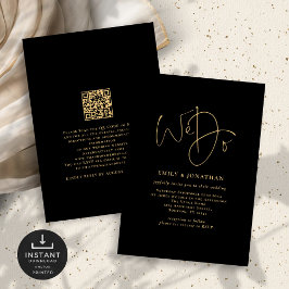 Minimalistisch machen wir Gold Script QR Code Wedd Einladung