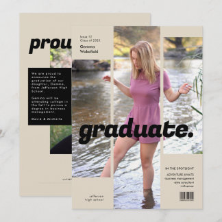 Minimalistisch Magazine Cover Trendy Grad Foto Einladung