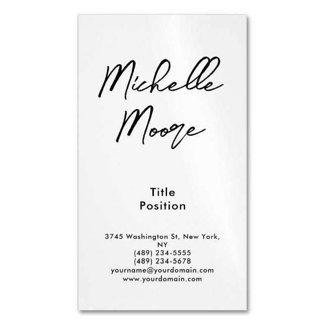 Minimalistisch Magnetische Visitenkarte (Vorderseite Vertikal)