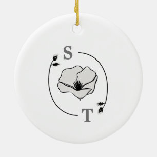 Minimalistisch Magnolia Blume Hochzeitsstift Foto  Keramik Ornament