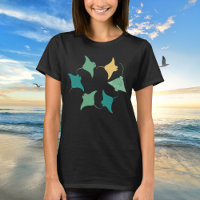 Minimalistisch Manta Ray Stingray Green Ocean