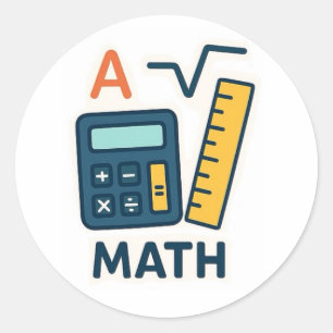 Minimalistisch Mathematik Betreff-Aufkleber - Rech Runder Aufkleber